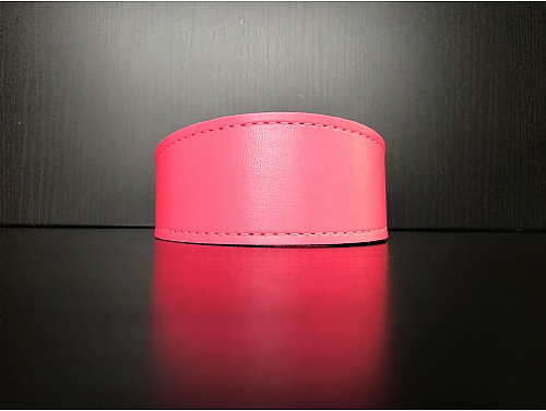 VEGAN Felt Lined Fluorescent Pink - Whippet Collar - Size M